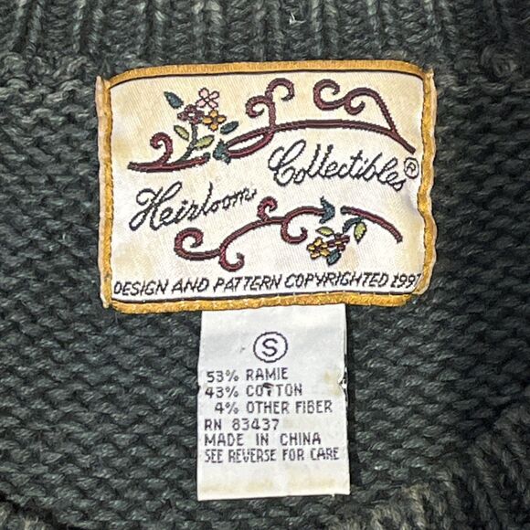 Vtg thanksgiving sweater Knit Cardigan Womens small Fall holiday leaves Granny - Picture 3 of 6